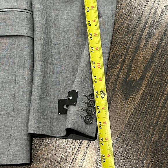 EXPRESS Blazer Men’s 40L Extra Slim Gray Two Button Sport Coat Career Preppy - Picture 9 of 10